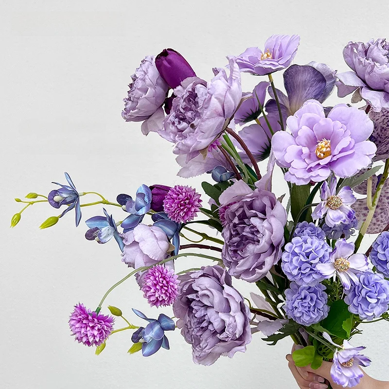 

Искусственные цветы Reatic Purple для домашнего декора, центральное украшение стола, биоразнообразная композиция из сухоцветов, современная простота