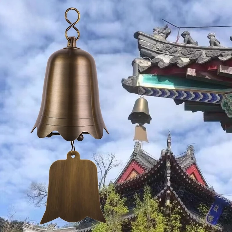 النحاس الرياح الرنين في الهواء الطلق المشهد القرن جرس كبير الحجم معلقة زن حديقة أجراس الرياح المحمولة الموسيقية الزينة الرياح الدقات
