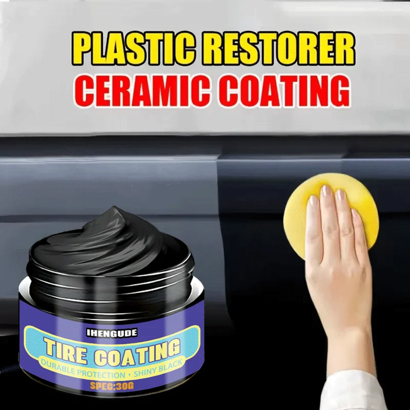 Tire coating, tire lubricating wax - High-gloss rubber surface protector, with tire gloss applicator,Smooth surface,tire details