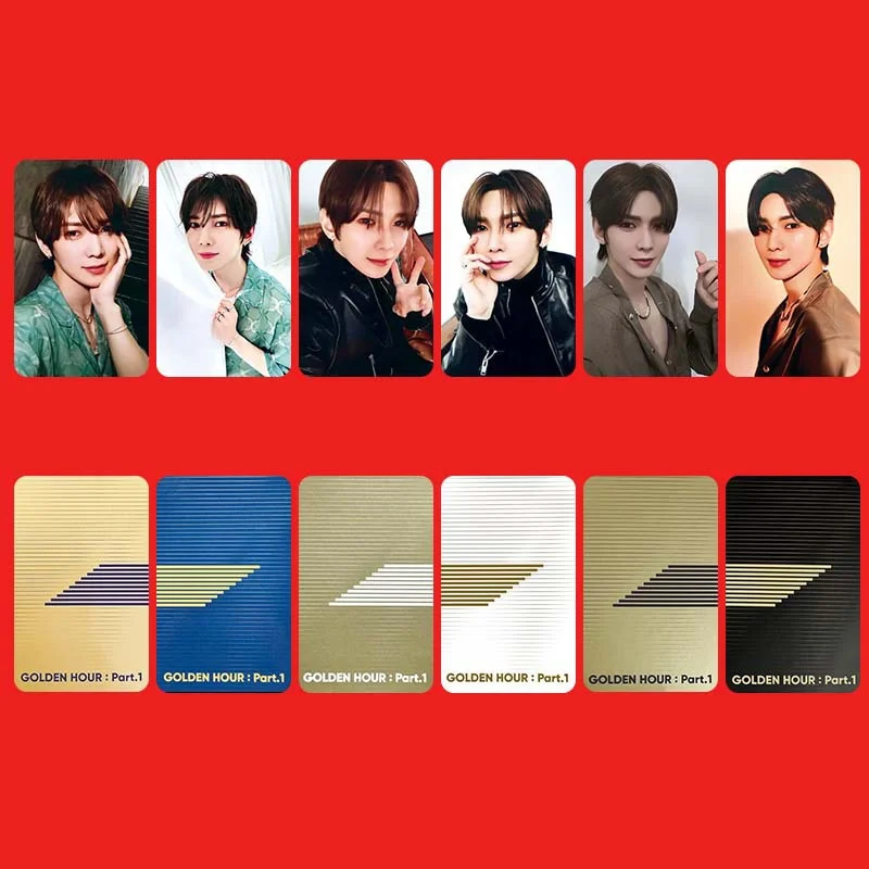 6pcs/set K-POP ATEEZ boy band mini ten album GOLDEN HOUR: Part.1 LOMO card Mingi San Hongjoong Seonghwa postcard photo card kpop