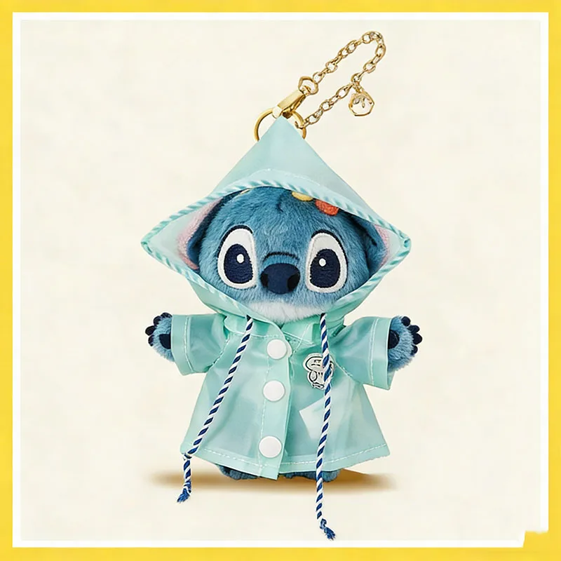 

Милый синий плюшевый брелок-кукла Стич в дождевике, межзвездный малыш Стич, подвеска для ключей от машины, для мальчиков и девочек