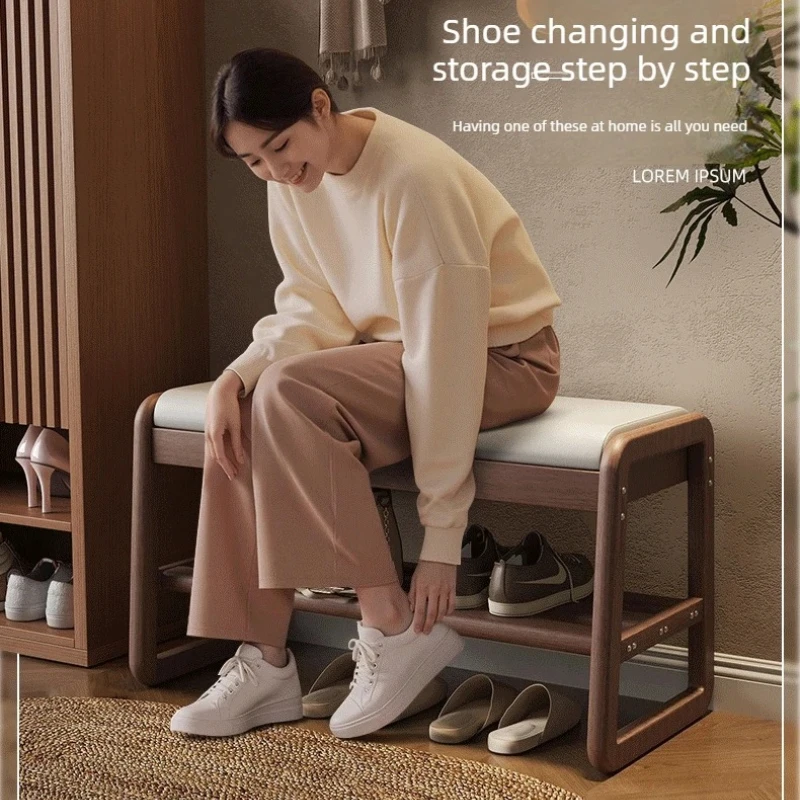Luxury Bags And Shoes - Tabouret à chaussures en bois massif