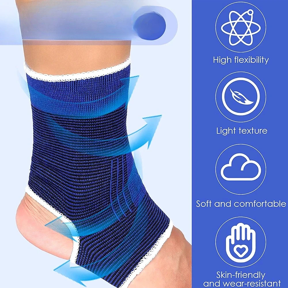 1 زوج دعم للالتواء التهاب المفاصل التهاب الأوتار تشغيل كرة القدم حماية القدم الكاحل كم جورب الرياضة خلخال