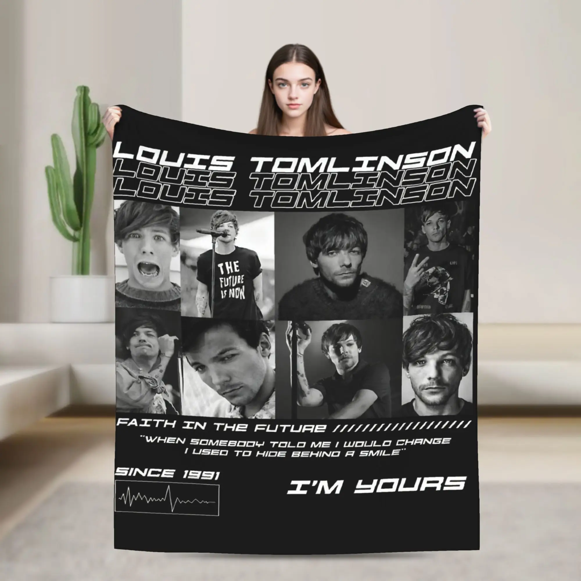 Louis Tomlinsons Singer Blanket Flannel Funny Soft Throw Blankets for Coverlet  Winter
