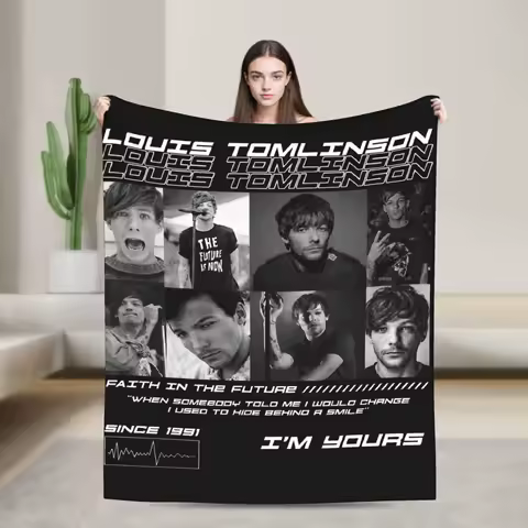 Louis Tomlinsons Singer Blanket Flannel Funny Soft Throw Blankets for Coverlet Winter