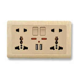 Depoguye UK standard Usb wall socket ,USB plug universal 5 hole outlet, 220v to usb Type-c phone charging socket 146mm*86mm