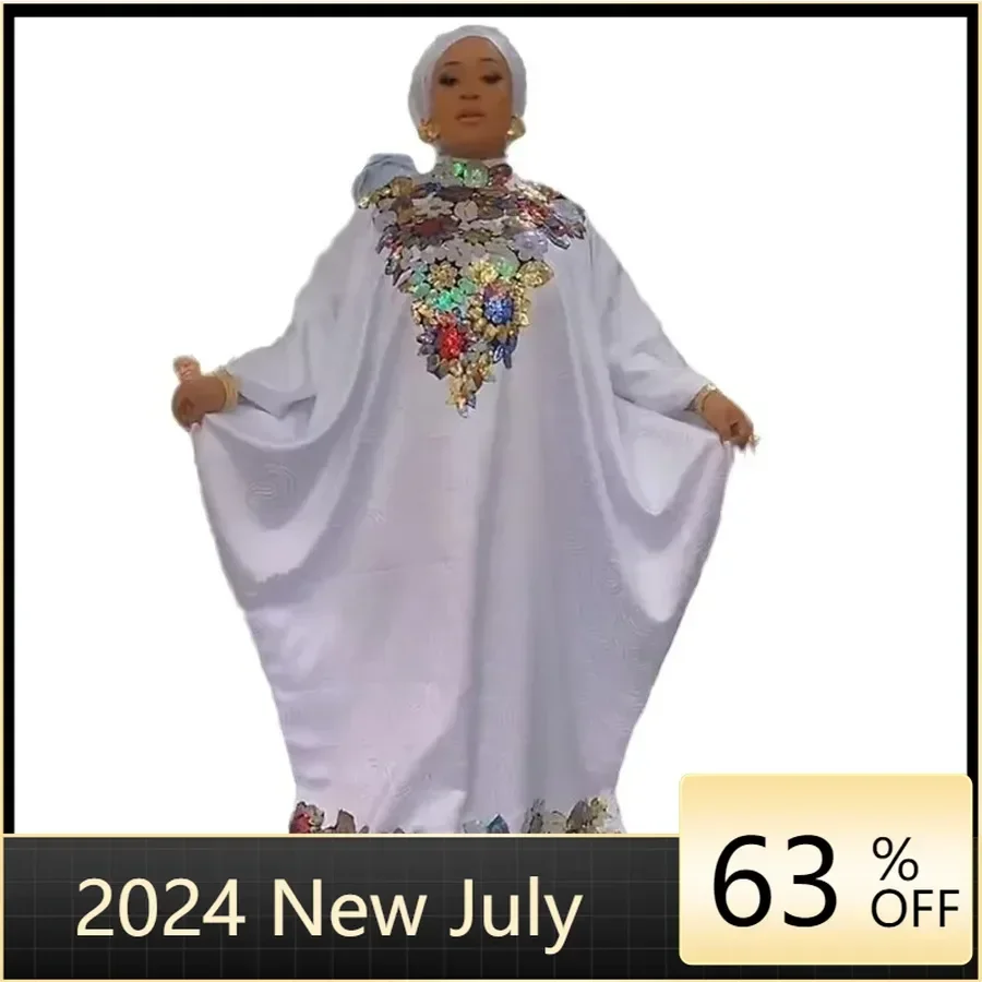 

Plus Size African Dresses for Women Summer Sequin Africa Long Sleeve Maxi Dress Gowns Kaftan Dashiki Africa Clothes Muslim Abaya