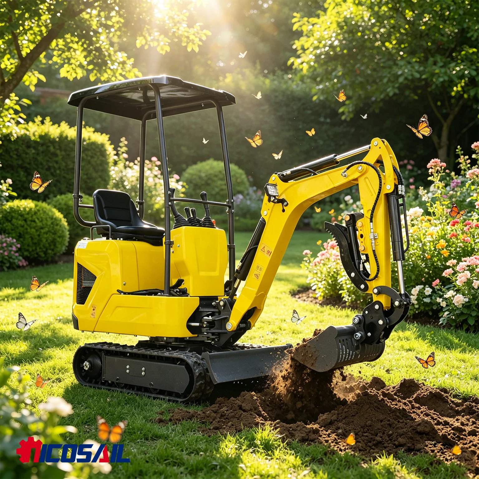 1.2 Ton Hydraulic Mini Crawler Excavator CE Euro 5 Certified Multifunctional Small Digging Machine with Hammer Bucket for Househ