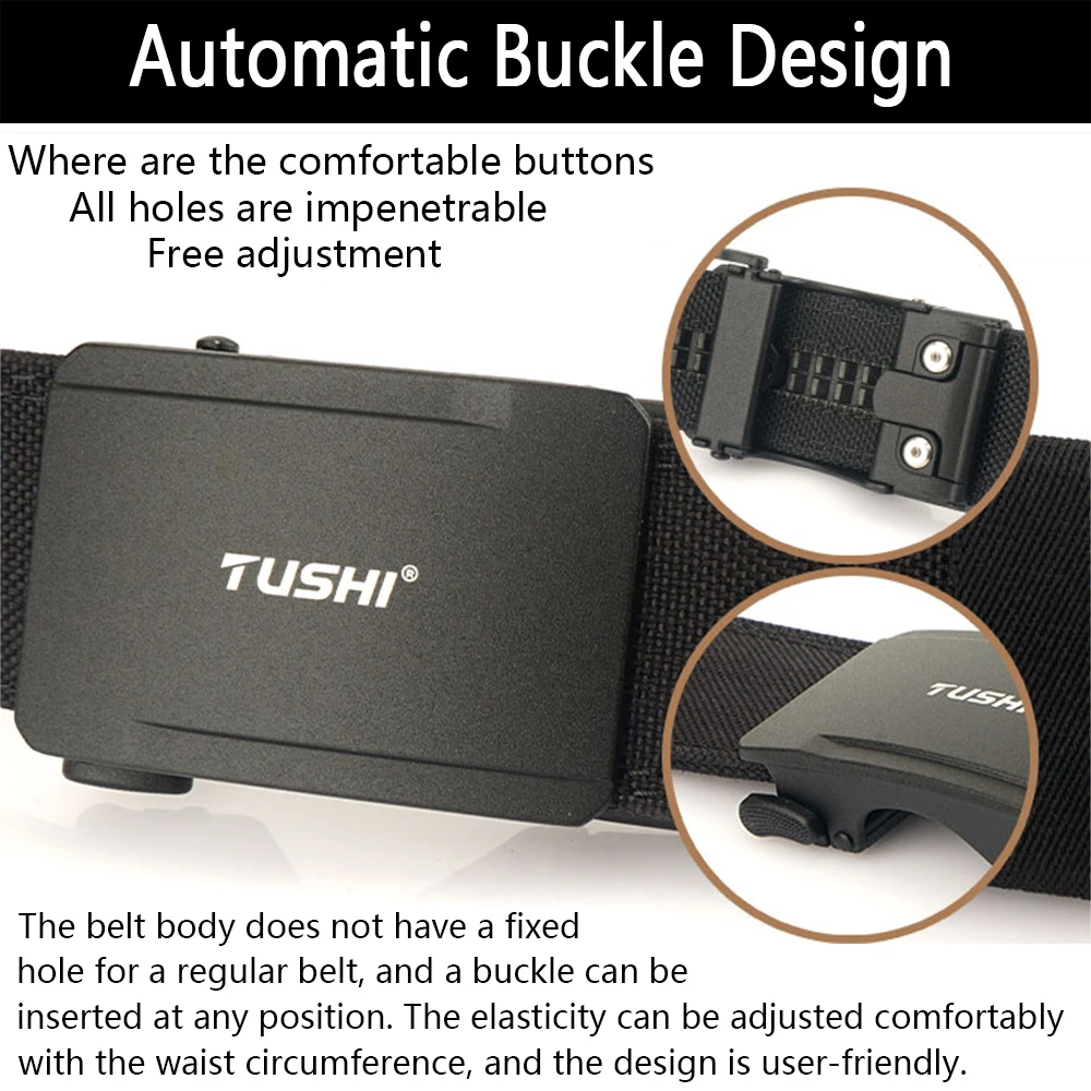 TUSHI New Military Belt Men Sturdy 1100D Nylon Metal Automatic Buckle Police Duty Belt Tactical Outdoor Girdle IPSC Accessories