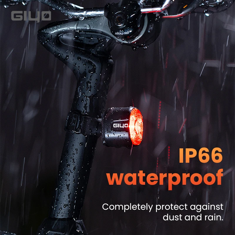 Giyo Smart Rear Light Bicycle High Visibility Bike Lamp USB Rechargeable Mtb Road Bike Light IP66 Waterproof Bicycle Accessories