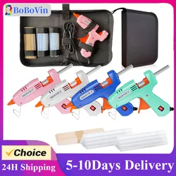 Mini Hot Glue Gun Kit (US, 30Watts) with Carrying Case 20 Pcs Glue Sticks 10 Pcs Wood Craft sticks DIY Household Industrial Tool