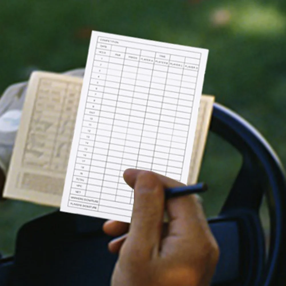 5 قطعة بطاقات نقاط الجولف المغلفة ورقة المحمولة سجل بطاقات للمنافسة الرياضية في الهواء الطلق النتيجة ورقة الكتابة السلسة على المدى الطويل