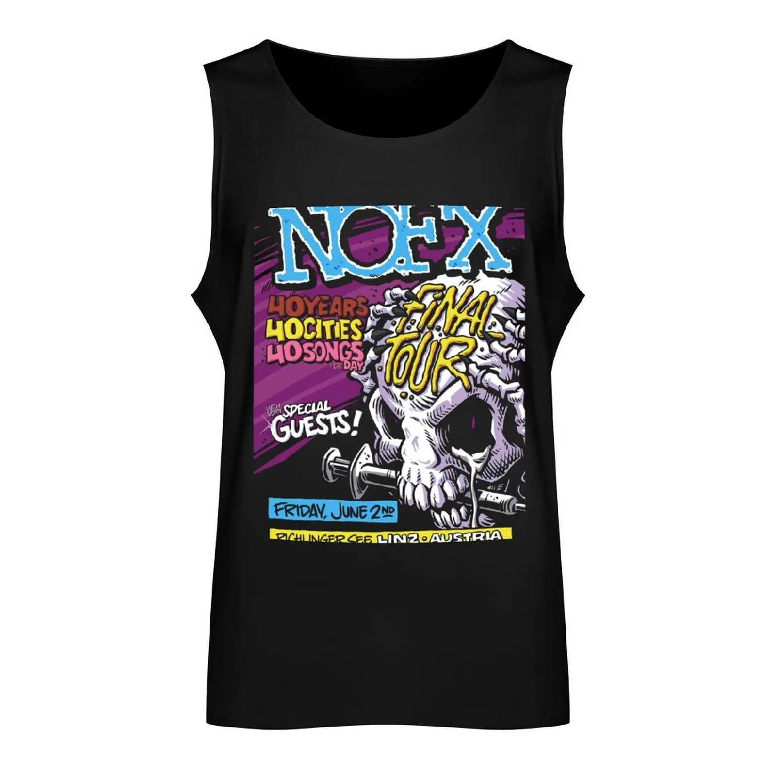 NOFX Final Tour 2023 - Punk Rock Legacy Tank Top Men's gym t-shirt sleeveless vests t-shirt for men Short sleeve