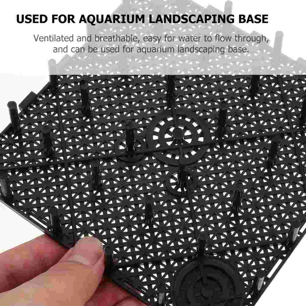 5 Pcs Fish Tank Bottom Filter Isolate Board Aquarium Divider Grid Premium Material Plate Plastic Black Color