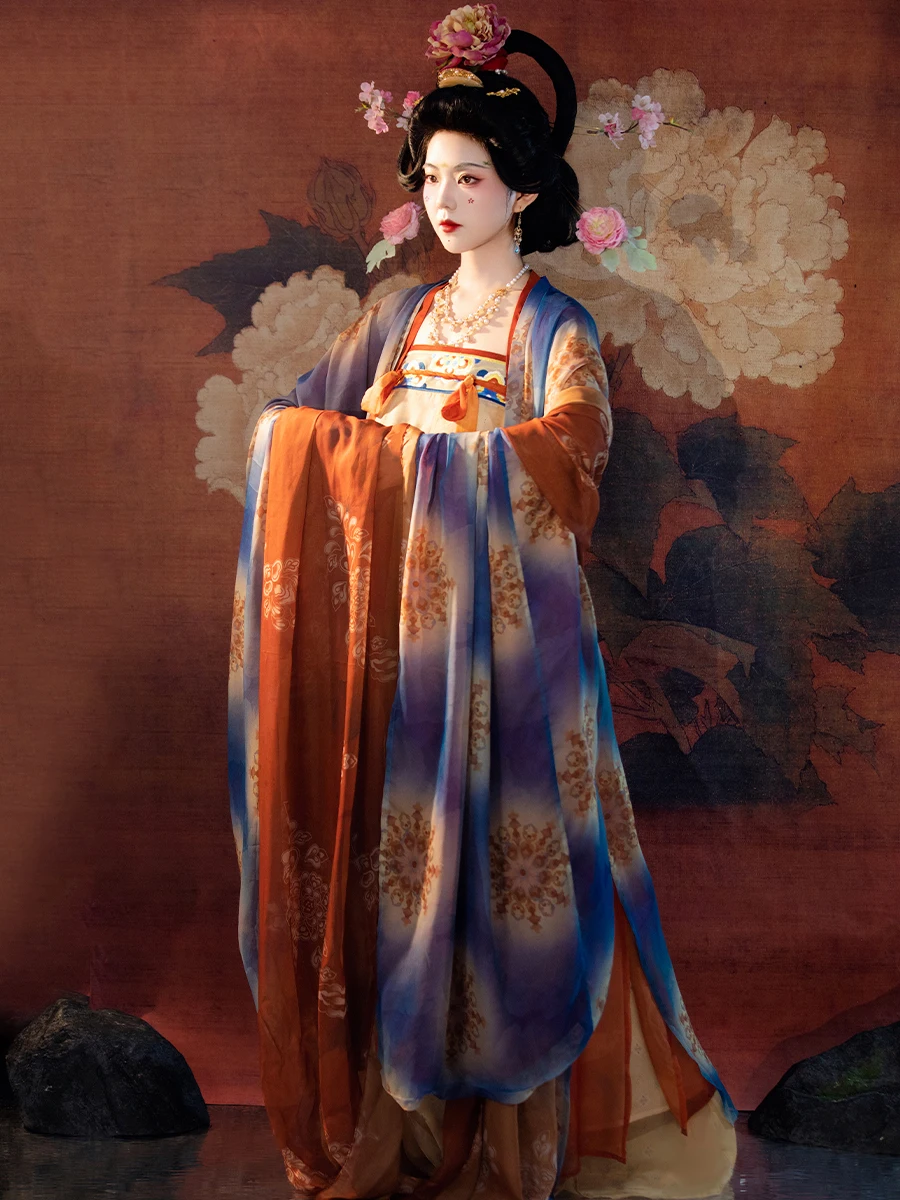 

anchi Tang Sle Hanfu Svel Bodice Long Skirt for Women Polyester Fiber Slimming Full Sve Dr Traditional Chines...