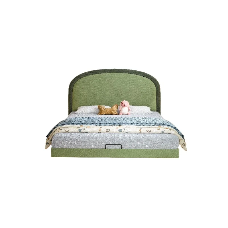 

French retro style children's bed boy modern simple small apartment second bedroom girl fabric princess bed