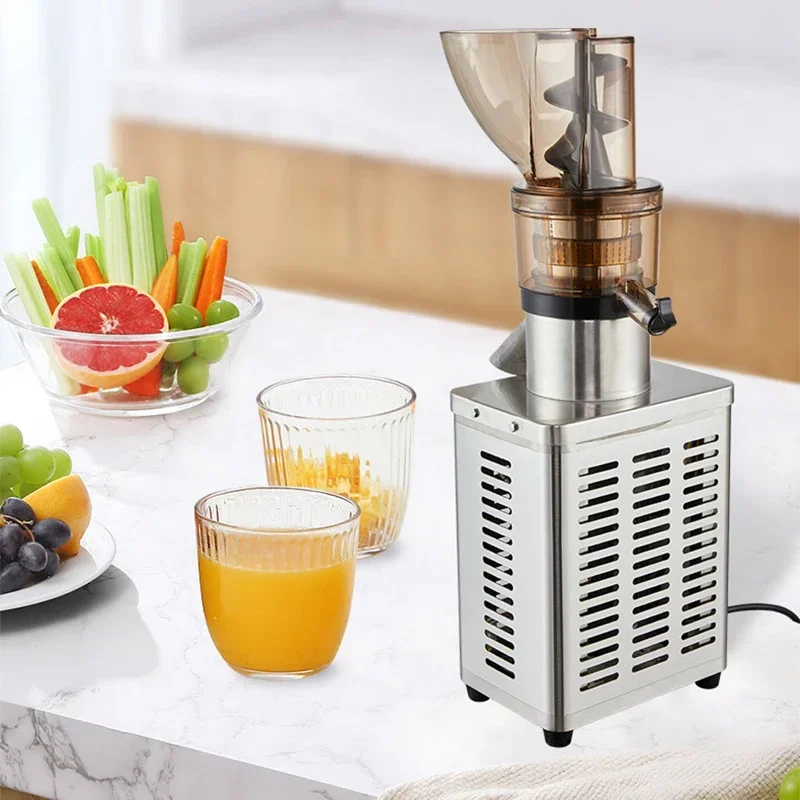 Commercial Use Big Power 1200W Large Inlet Slow Juicer Machine Whole Fruit Apple Pear Orange Cold Press Stainless Steel