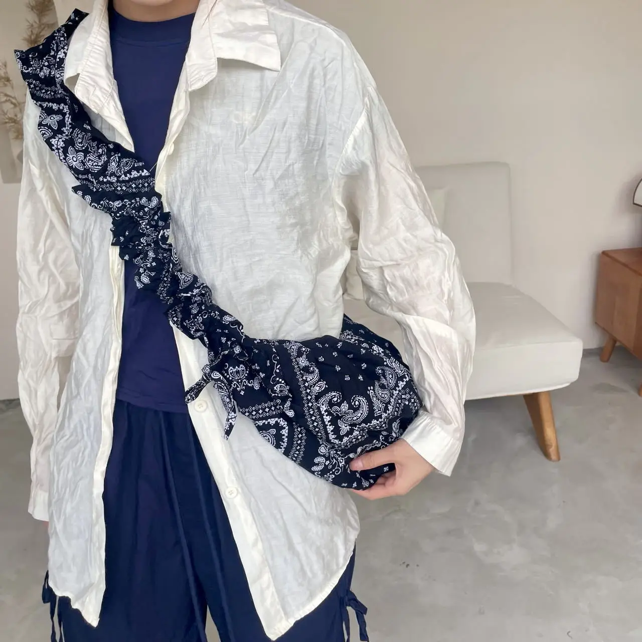 

Богемная сумка-хобо с узором пейсли, бандана, сумка на плечо с принтом, сумки-облака с рюшами и ремешком для женщин, дизайнерская сумка через плечо, новинка