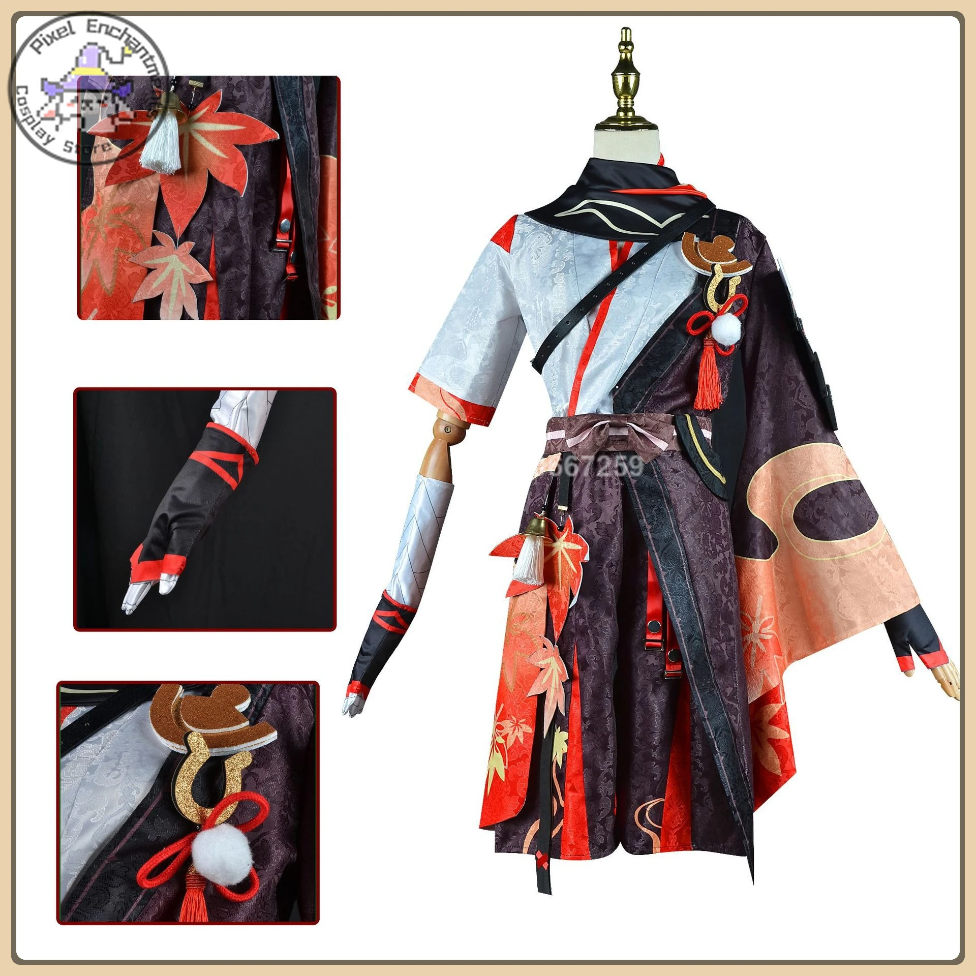 

Hot Game Genshin Impact Kazuha Cosplay Costume Anime Clothes Full Set + Wig High Quality Clothes for Comic Con Party (Male)