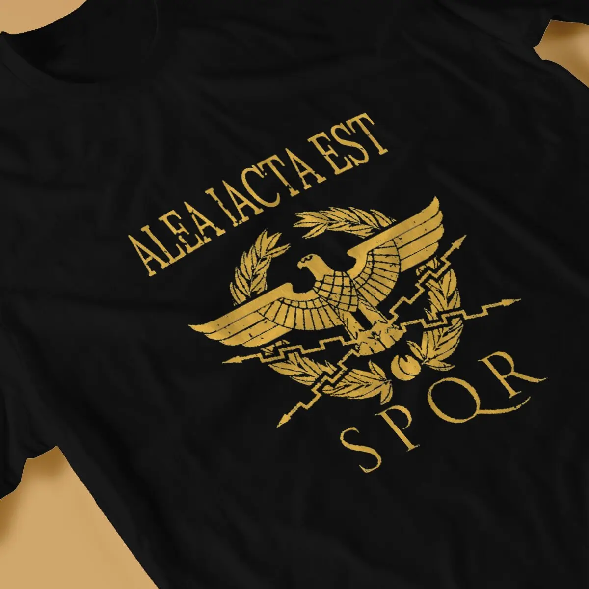 Alea Iacta Est T-Shirts for Men Ancient Rome Unique 100% Cotton Tee Shirt Round Neck Short Sleeve T Shirt Gift Clothes