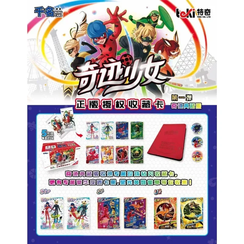 New Genuine Miraculous Ladybug Miracle Collection Edition Card Box Cartoon Figure Super Hero Rare SSP TCP CP Cards Girl Toy Gift