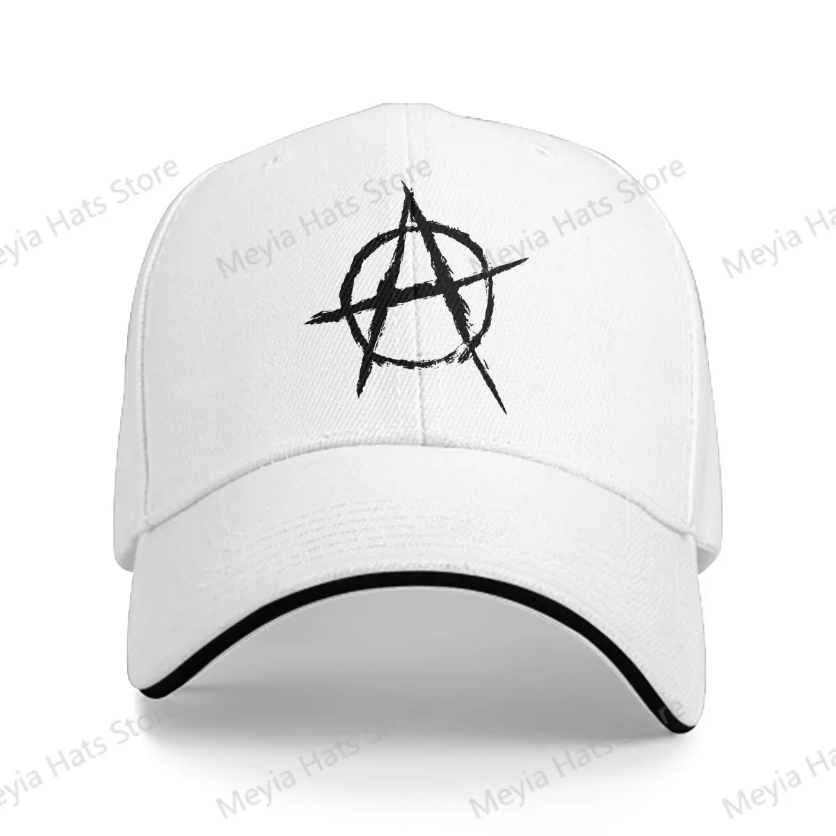 

Black Anarchy Anarchist Symbols Baseball Cap Men Hats Women Visor Outdoor Snapback Caps