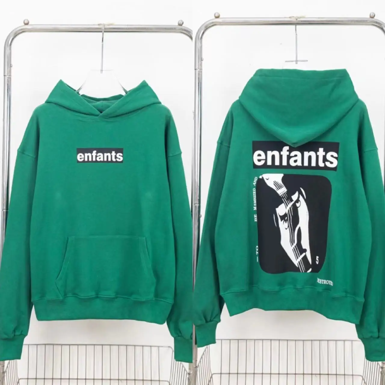 New High Quality Streetwear Brand Green Enfants Riches Deprimes Hoodie Real American Hip Hop Men's Women's Loose Casual Pullover