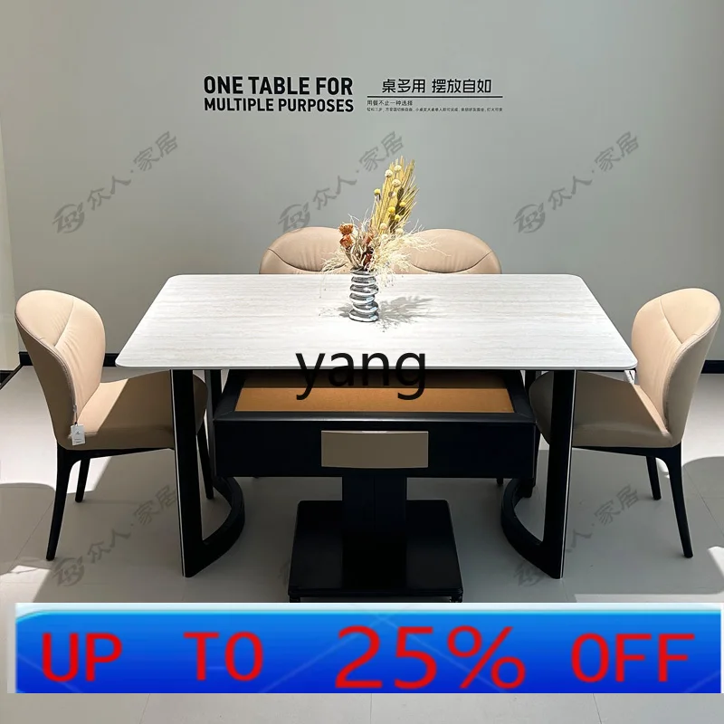 

LMMdual-purpose with heating automatic integrated household long rice table and chairs can be equipped with induction cooker
