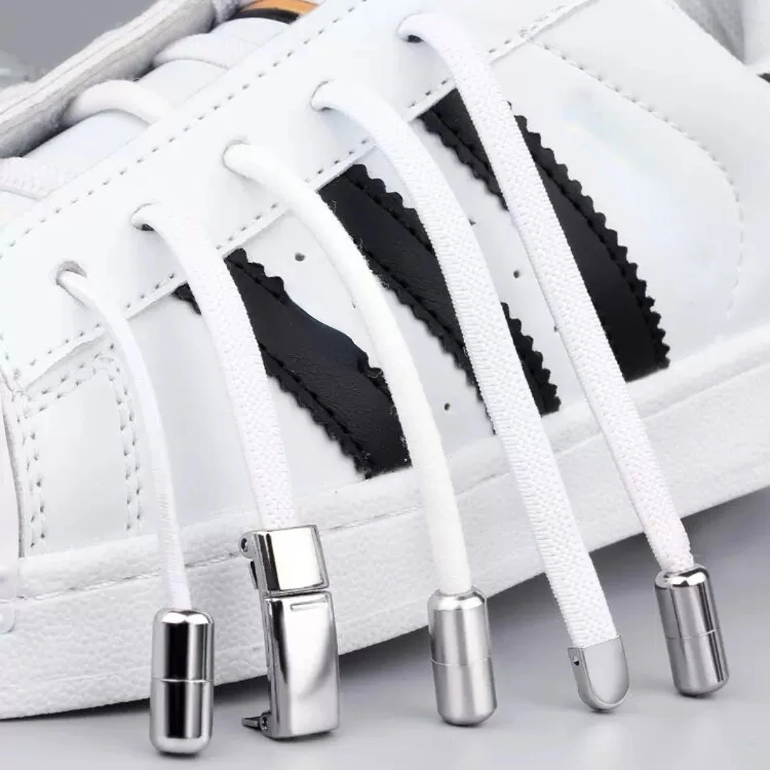 26style Black White Flat Shoelace Semicircle Buckles No Tie Buckle Shoes Sneakers Shoelace Quick Tie Shoe Laces Capsule Tie Lock