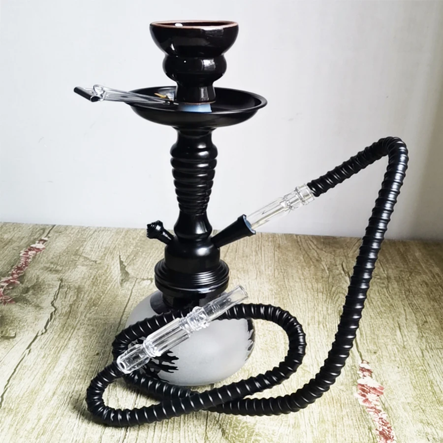 Arabia Hookah Set Small Single Tube Shisha Glass Bottle Ceramic Bowl Hose Pipe Hookah Water Pipe Accessories Birthday Gift