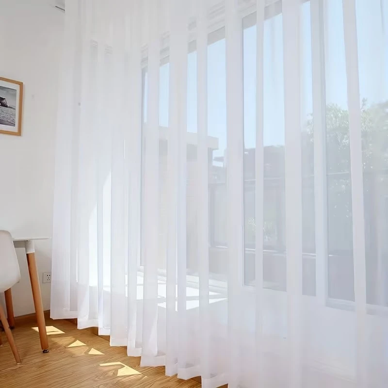 S-Falten Weiße Tüll-Gardinen für Wohnzimmer, Esszimmer, Schlafzimmer – Transparente Voile für Fenster, Modische Elegante Türvorhänge – Detail 9