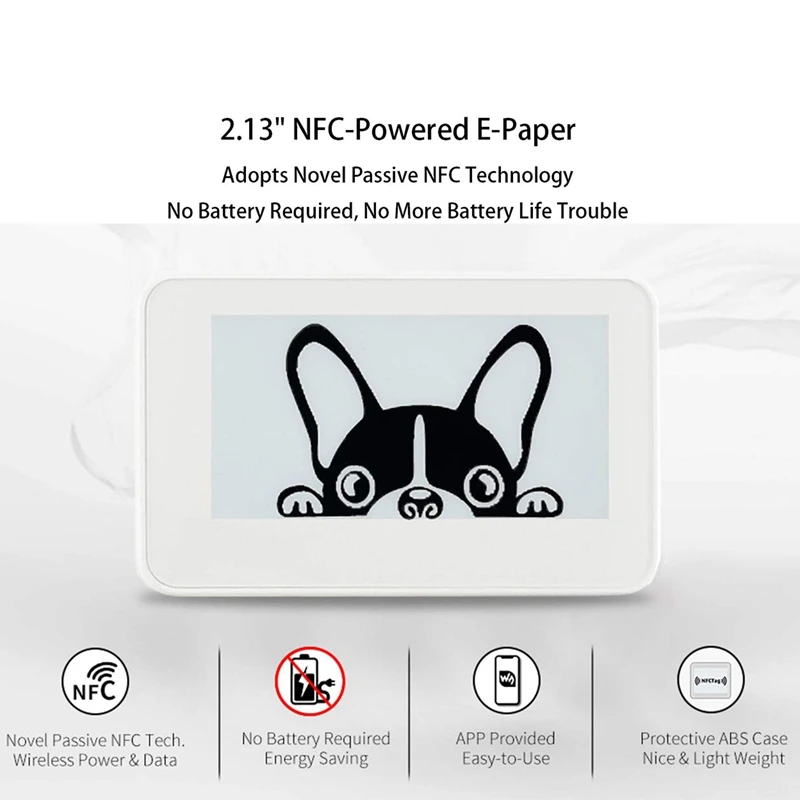 FULL-Waveshare 2.13 Inch Wireless NFC-Powered Epaper Eink E Paper E-Ink Display Screen Module For Mobile Android APP, No Battery