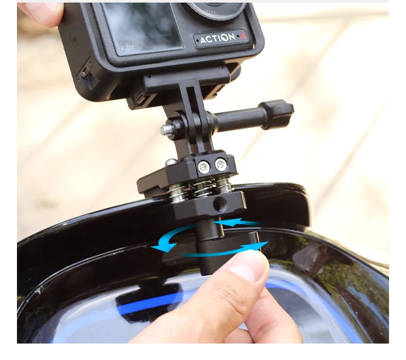 Motorcycle Windshield Clamp Aluminum Clip Vlog Mount For GoPro 13 12 Insta360 Go Ultra DJI Osmo Nano/360/Action 5Pro Pocket 3
