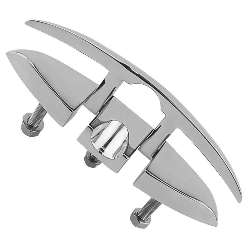 Alastin 316 Stainless Steel Boat Folding Cleat 5/6/8 inch Marine Pull Up Cleat Flip Up Dock Cleat for RV Cargo Ship Yacht