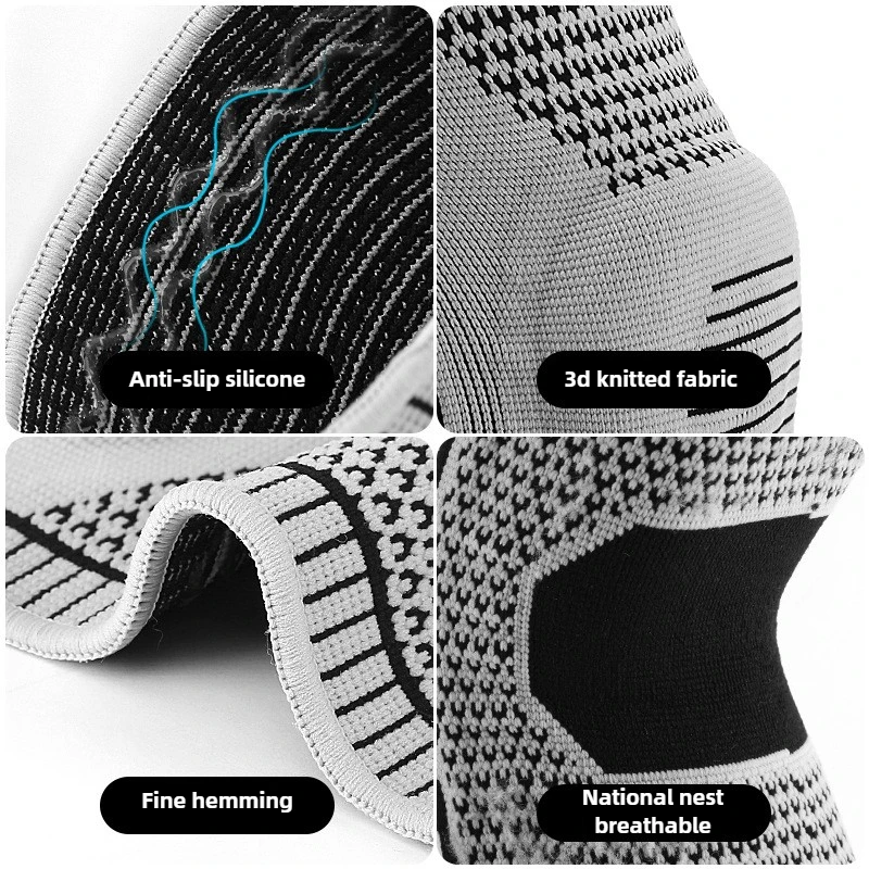 دعم الركبة الرياضي - كم ضغط مسامي مع تقنية زنبركية من السيليكون للجري وكرة السلة والتدريب في الهواء الطلق