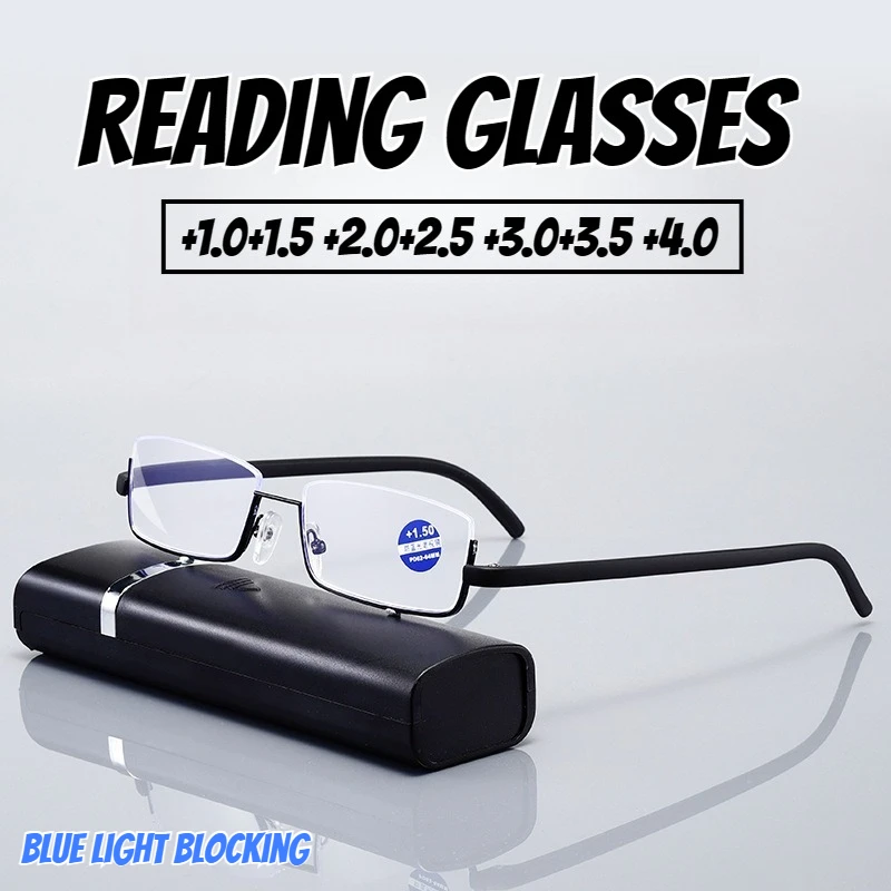 

TR90 Half Frame Reading Glasses Classical Women Men Presbyopia Glasses Anti-blue Light Blocking Eyeglasses Diopter +1.0 TO +4.0