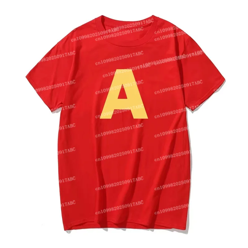 الرجال تي شيرت ألفين السنجاب تي شيرت للجنسين S/P فيلم الترويجي أنيمي تأثيري تي شيرت القطن المحملة القمم المرأة تي شيرت طفل التي شيرت