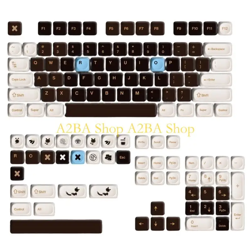 A2BA MOA Height Mirror Ceramic Finish PBT Keycaps With Minimalist Design For Customs Mechanical Keyboards