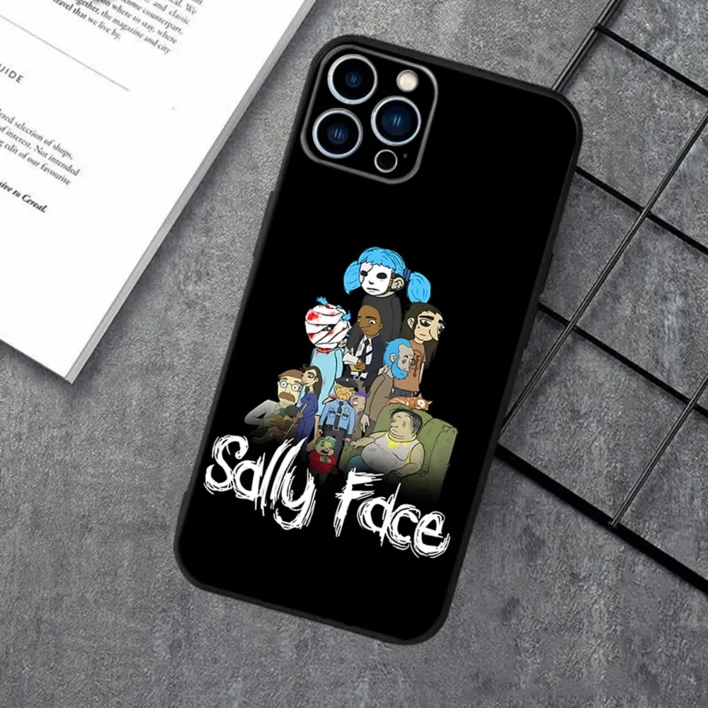 Funda de teléfono Game Sally Face para Apple iPhone 15,14,13,12,11, XS, XR, X,8,7, Pro, Max, Plus, mini funda negra de silicona