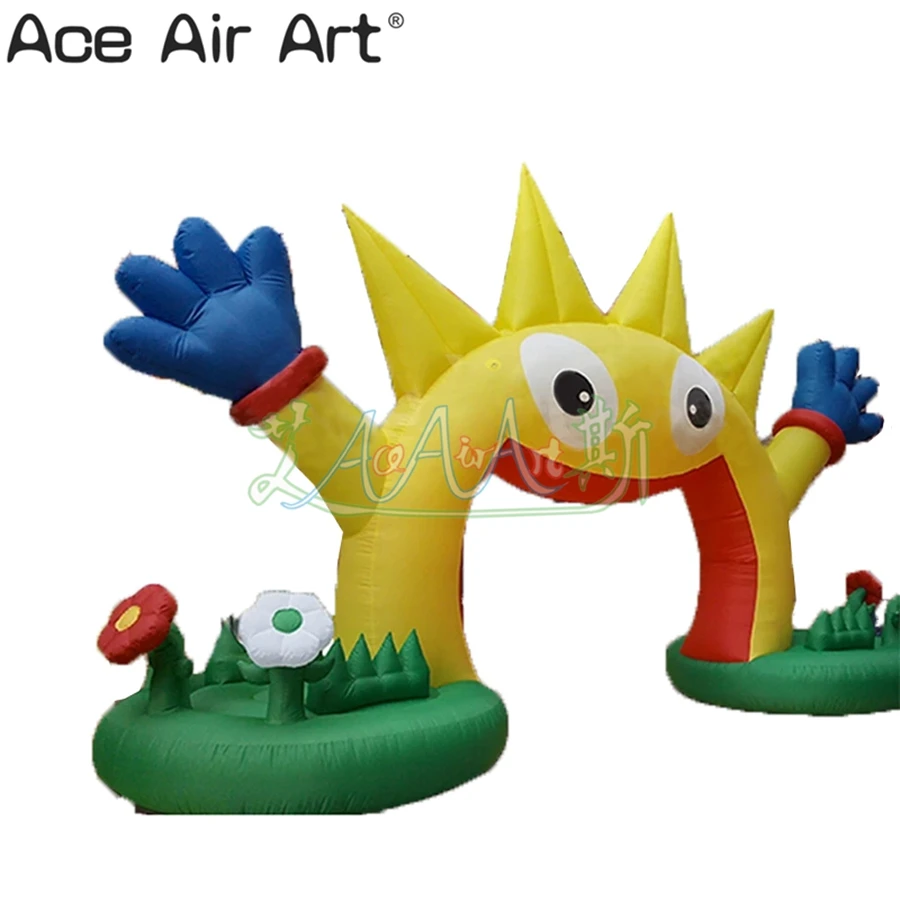 Darmowa wysyłka nadmuchiwany łuk słoneczny piękna brama z dmuchawą powietrza do aktywności/dekoracja promocyjna wyprodukowana w Chinach