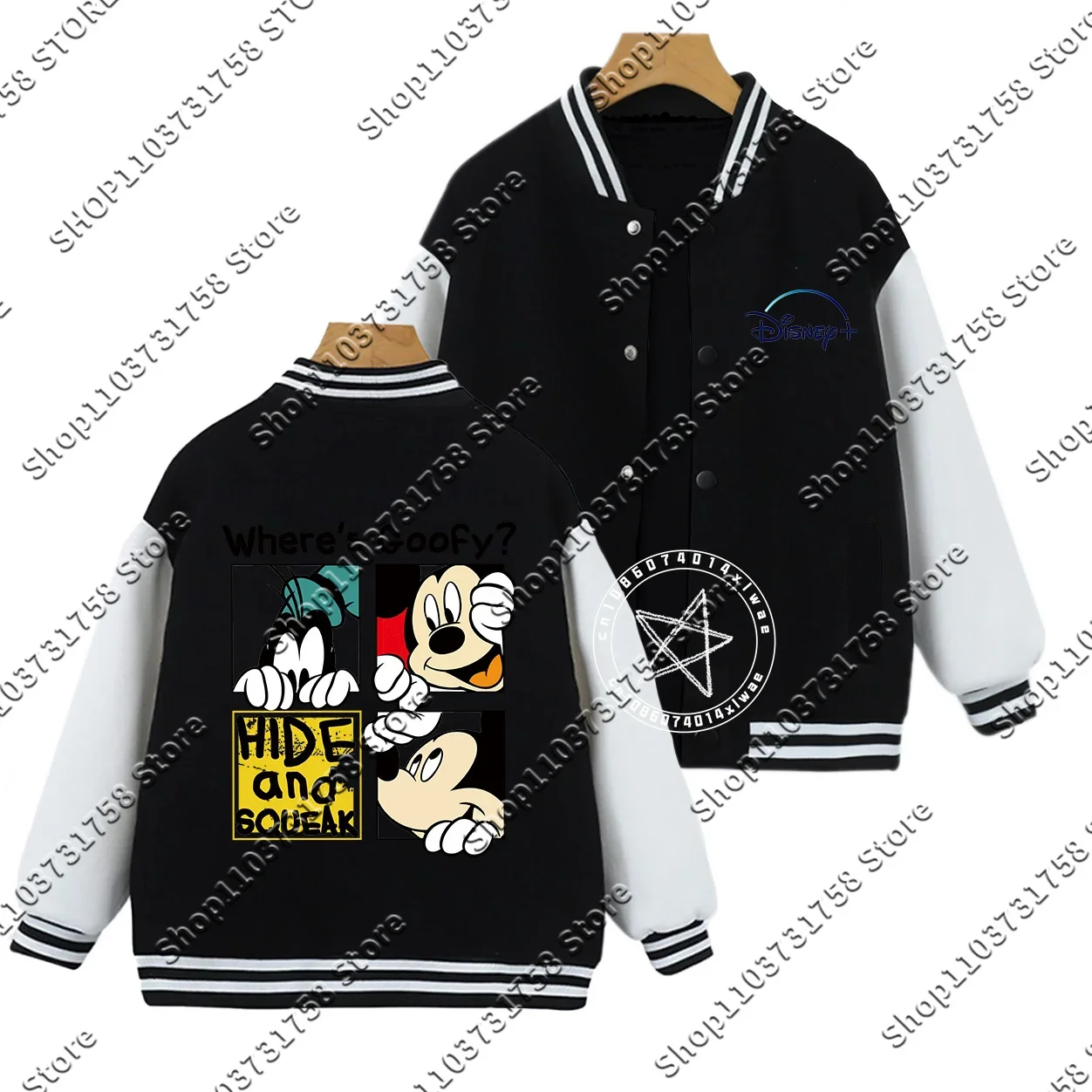 2025 Disney Kids Fall/Winter Playful Mickey Minnie Print Boys & Girls thickened warm coat Teen Sweet baseball uniform top