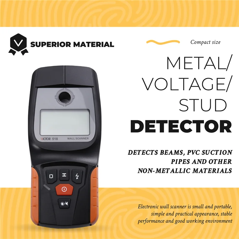 ABKI-VICTOR VC518 Wall Scanner Sensor Wall Wire Detector For Detecting Timber Cables Walls For Magnetic Metal Detection