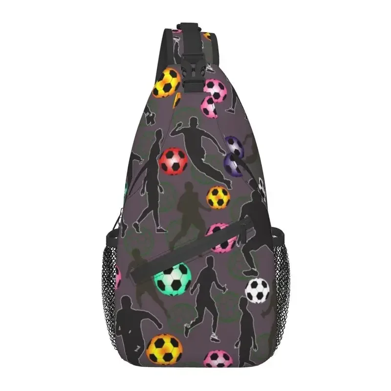 Football Player Patterns Sling Bags for Men Fashion Soccer Ball Sports Shoulder Crossbody Chest Backpack Cycling Camping Daypack