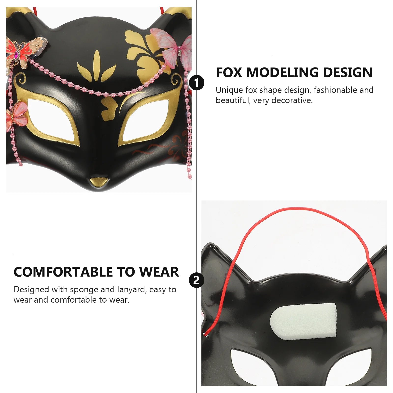 Fox Mask Halloween Party adulti Foxed progettato Costume accessorio bella plastica Animal-design divertente vestiti giapponesi uomini