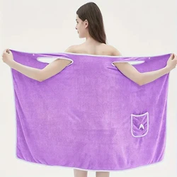 Wearable Bath Towel, Bowknot Coral Velvet Bath Skirt For Adults, Water Absorption, Quick Drying, Bath Towel, No Hair Loss, Bath