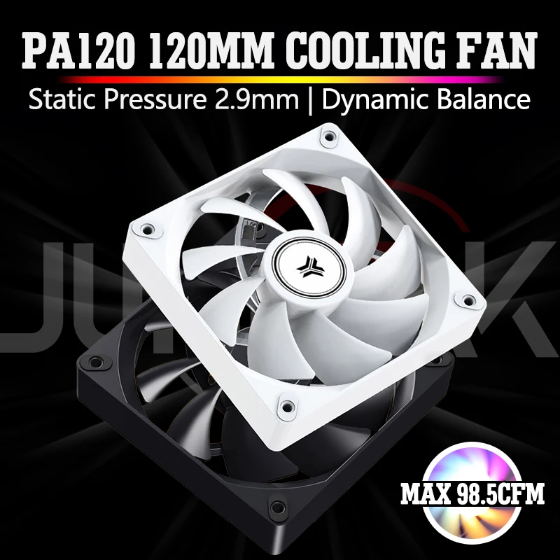 

JUMPEAK PA120 120mm Cooling Fan Quiet 4PIN PWM 2000RPM 98CFM High Performance 12cm Fans For PC Computer Case CPU Cooler Radiator
