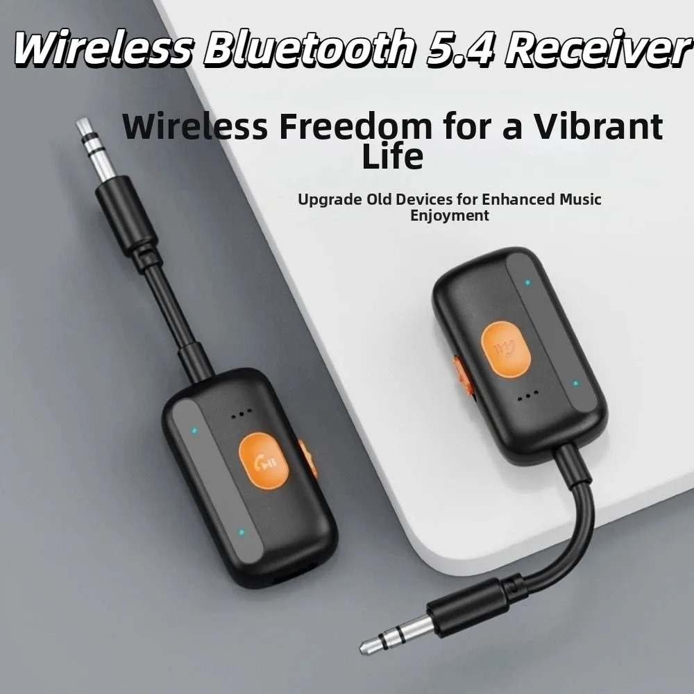 2 em 1 receptor sem fio Bluetooth 5.4 portátil adaptador de áudio sem fio Bluetooth 3,5 mm AUX conexão rápida