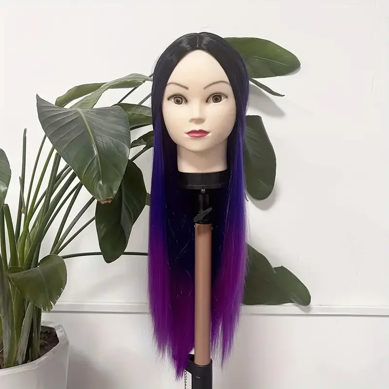 رأس عارضة أزياء أصلع - عارضة أزياء احترافية للتدريب على التجميل لصنع الشعر المستعار مع حامل مشبك مجاني وإبرة على شكل حرف T #5