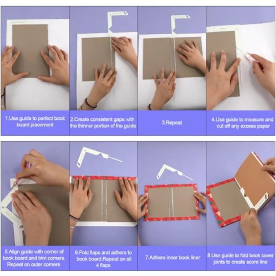 5in1 Book Cover Guide Metal Bookbinding Tools DIY Book Binding Materials for Creating Book Album Scrapbook Cover