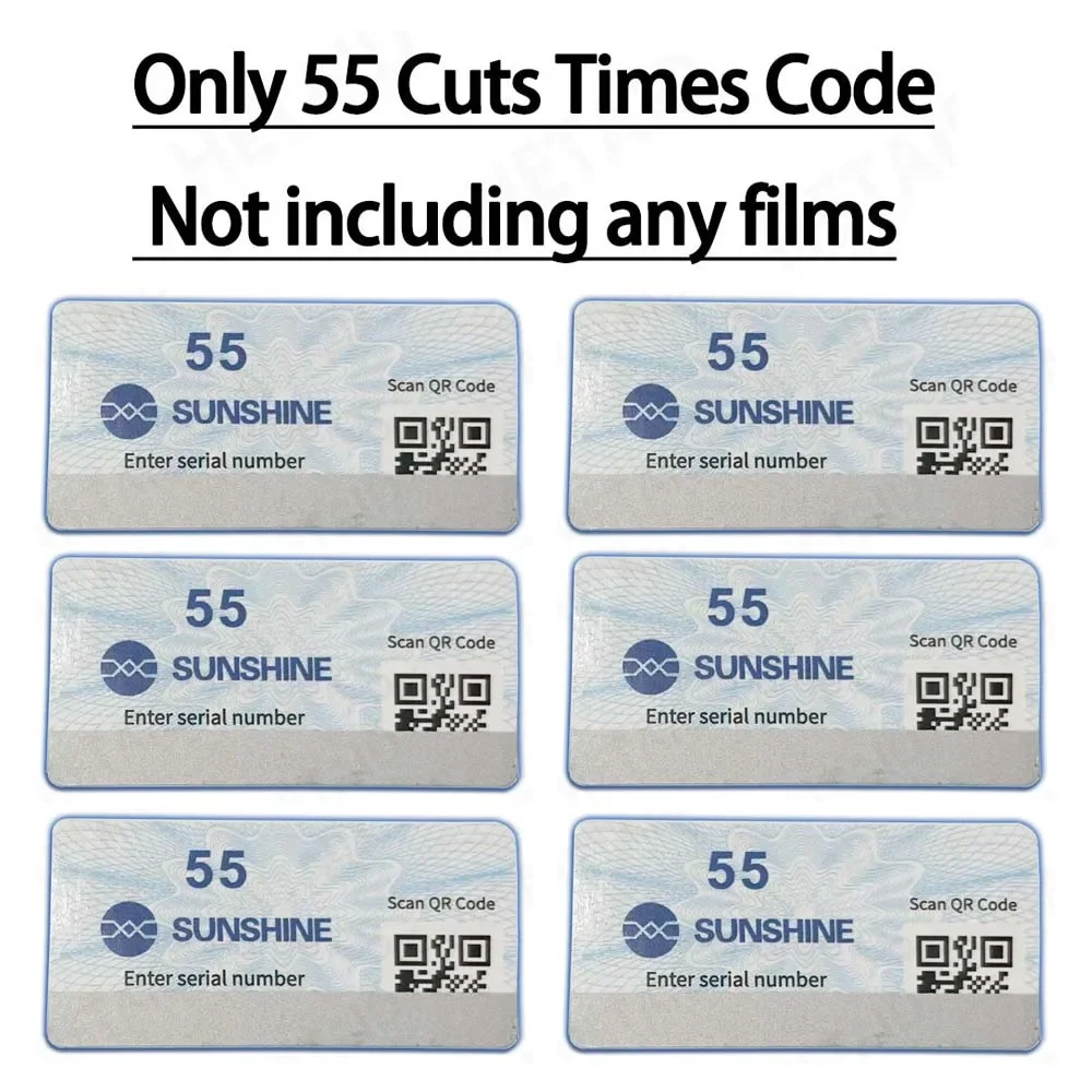 SUNSHINE Original Cut QR Code Sunshine Intelligent Film Cutting Machine Recharge Cut Times For SS-890C Pro Max 890C Mini RL-870